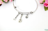 Best Christmas Gift Wrench Bracelet, Jewelry for Handyman Wife, Thank You Gift, Appreciation Gift, Mentor Gift, Personalized Gift, N3939