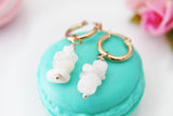 Moonstone earrings, Natural Gemstone Jewelry N3950