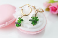 Diopside Earrings, Natural Gemstone Jewelry N3952