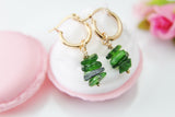 Diopside Earrings, Natural Gemstone Jewelry N3952