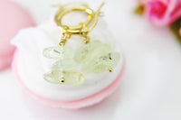 Prehnite Earrings, Natural Gemstone Jewelry N3953