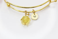 Citrine Bracelet, Natural Gemstone Jewelry, N3959