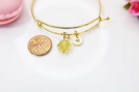 Citrine Bracelet, Natural Gemstone Jewelry, N3959