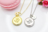 Gold Palm Print Necklace, Palm Hand, Christmas Gift, Thank You Gift, Mom Gift, Aunt Gift, Sister Gift, Daughter Gift, Niece Gift,  N3851