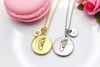 Gold Footprint Necklace, Baby Footprint, Christmas Gift, Thank You Gift, Mom Gift, Aunt Gift, Sister Gift, Daughter Gift, Niece Gift,  N3852