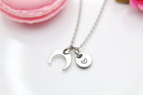 Crescent Moon Necklace, Half Moon, Christmas Gift, Thank You Gift, Mom Gift, Aunt Gift, Sister Gift, Daughter Gift, Niece Gift, N3859