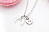 Crescent Moon Necklace, Half Moon, Christmas Gift, Thank You Gift, Mom Gift, Aunt Gift, Sister Gift, Daughter Gift, Niece Gift, N3859