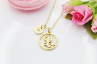 Gold Scorpion Necklace, Scorpio Gift, Christmas Gift, Thank You Gift, Mom Gift, Aunt Gift, Sister Gift, Daughter Gift, Niece Gift, N3868
