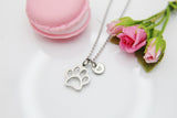 Paw Print Necklace, Stainless Steel Pet Lover Gift, N3871