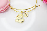 Best Christmas Gift for Mom, Grandmother, Great Grandma, Aunt, Gold Heart Mother Daughter Bracelet, Personalized Gift, N3877