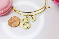 Best Christmas Gift for Mom, Grandmother, Great Grandma, Aunt, Gold Heart Mother Daughter Bracelet, Personalized Gift, N3877