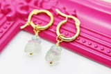 Fluorite Earrings, Natural Gemstone Jewelry, N3975