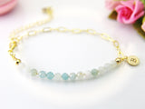 Amazonite Bracelet, Natural Gemstone Jewelry N4010