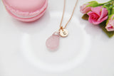 Rose Quartz Necklace, Natural Rose Quartz Gemstone Jewelry N3902