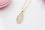Rose Quartz Necklace, Natural Rose Quartz Gemstone Jewelry, N3904