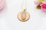 Rose Quartz Necklace, Natural Rose Quartz Gemstone Jewelry, N3904