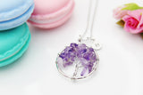 Amethyst Necklace, Tree Necklace, Natural Gemstone Jewelry, N3906