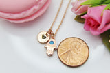 Hamsa Necklace, Rose Gold Evil Eye, Birthday Gift, Graduation Gift, Christmas Gift, Thank You Gift, Appreciation Gift, Personized Gift,N3914