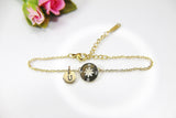 Gold Compass Bracelet, Graduation Gift, Travel Gift, Best friend Gifts, Sister Gift, Mother's Day Gift, G269