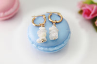 Moonstone earrings, Natural Gemstone Jewelry N3950