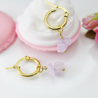 Amethyst Earrings, Natural Gemstone Jewelry, Best Christmas Gift, N3951