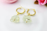 Prehnite Earrings, Natural Gemstone Jewelry N3953