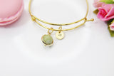 Peridot Bracelet, Natural Gemstone Jewelry N3964