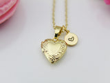 Best Valentine Gift for Girlfriends, Sister, Teen, Girls, Gold Heart Locket Necklace, Love, Granddaughter Gift, N4042