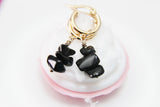 Obsidian Earrings, Natural Gemstone Jewelry, N3973