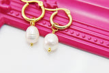 Cultured Pearl Earrings, Cultured Freshwater Pearl Hoop Earrings, Best Christmas Gift for Mom Gift, Aunt Gift, Sister Gift, N3979