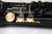 Witch Orange Pumpkin Halloween Earrings, Fun Halloween, Best Friends Girlfriends Gift, Girl Gift, Thank You Gift, Appreciation Gift, N3990