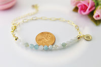 Amazonite Bracelet, Natural Gemstone Jewelry N4010