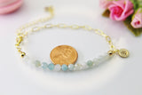 Amazonite Bracelet, Natural Gemstone Jewelry N4010