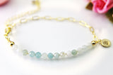 Amazonite Bracelet, Natural Gemstone Jewelry N4010