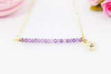 Amethyst Necklace, Natural Gemstone Jewelry N4075