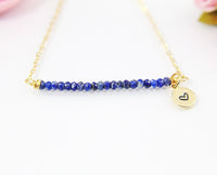 Lapis Lazuli Necklace, Natural Gemstone Jewelry, N4077