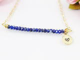 Lapis Lazuli Necklace, Natural Gemstone Jewelry, N4077