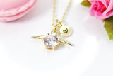 Gold Guardian Angel Charm Necklace, N4082