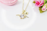 Gold Guardian Angel Charm Necklace, N4082