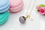 Druzy Grey Agate Necklace, Natural Gemstone Jewelry, N4096