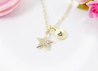 Star Necklace, Best Christmas Gift for Girlfriends, Sister, Daughter, Granddaughter, Niece, Mom, Aunt, Grandma, Best Friends Gift, N4101