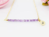 Amethyst Necklace, Natural Gemstone Jewelry N4075