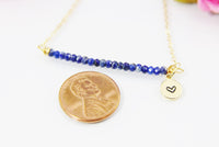 Lapis Lazuli Necklace, Natural Gemstone Jewelry, N4077