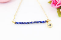 Lapis Lazuli Necklace, Natural Gemstone Jewelry, N4077