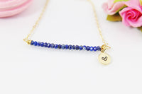 Lapis Lazuli Necklace, Natural Gemstone Jewelry, N4077