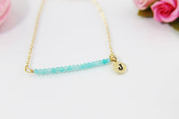 Amazonite Necklace, Natural Gemstone Jewelry, N4078