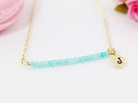 Amazonite Necklace, Natural Gemstone Jewelry, N4078