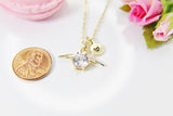 Gold Guardian Angel Charm Necklace, N4082