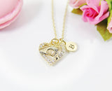 Heart Hand in Hand Mom Baby Necklace, Congratulations Pregnancy Gift, Baby Shower Gift, New Mom, Expectant Mother, Pregnant Friend, N4111