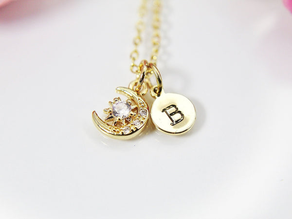 Moon Star Necklace, Best Christmas Gift, Personalized Gift, N4128